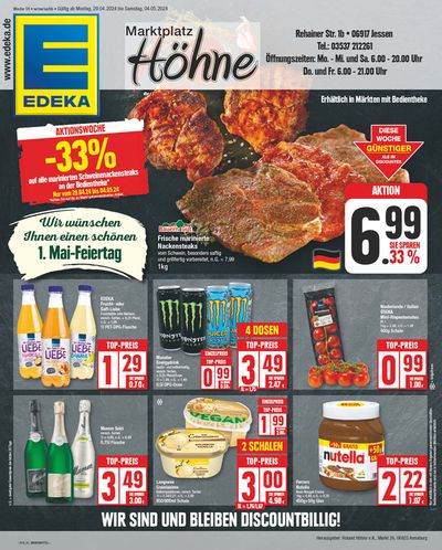 Angebote von Supermärkte in Jessen (Elster) | Edeka flugblatt in EDEKA | 28.4.2024 - 4.5.2024