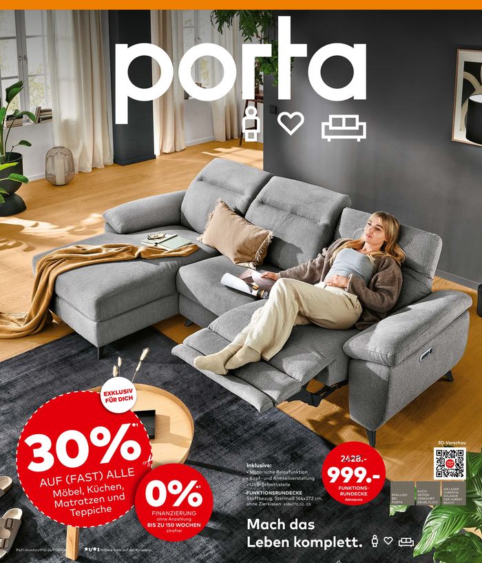 porta Möbel Katalog in Zwickau | 30% Rabatt AUF (FAST) ALLE Möbel, Küchen, Matratzen & Teppiche | 29.4.2024 - 4.5.2024