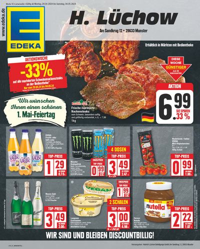 Angebote von Supermärkte in Bergen (Celle) | Edeka flugblatt in EDEKA | 28.4.2024 - 4.5.2024