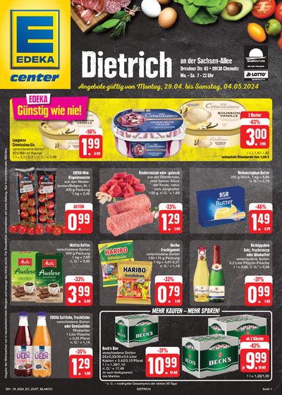 Angebote von Supermärkte in Frankenberg-Sa | Edeka flugblatt in EDEKA | 28.4.2024 - 4.5.2024