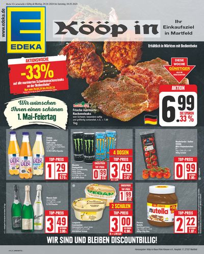 Angebote von Supermärkte in Bruchhausen-Vilsen (Flecken) | Edeka flugblatt in EDEKA | 28.4.2024 - 4.5.2024