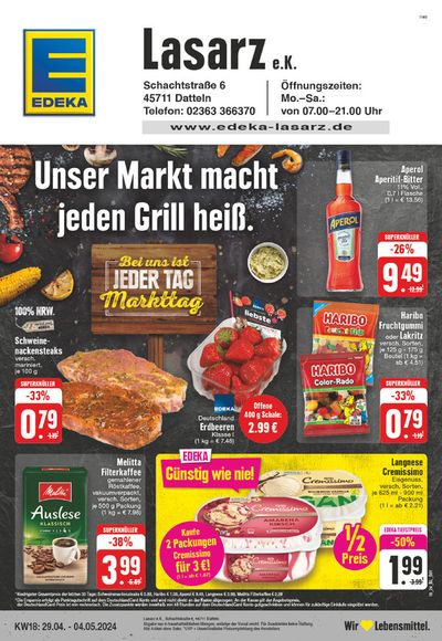 Angebote von Supermärkte in Datteln | Edeka flugblatt in EDEKA | 28.4.2024 - 4.5.2024