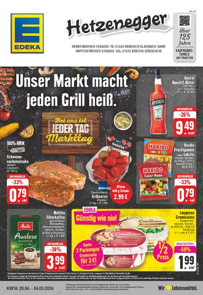 Angebote von Supermärkte in Lindlar | Edeka flugblatt in EDEKA | 28.4.2024 - 4.5.2024