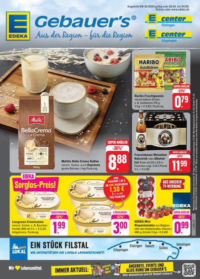 Angebote von Supermärkte in Eislingen-Fils | Edeka flugblatt in EDEKA | 28.4.2024 - 4.5.2024