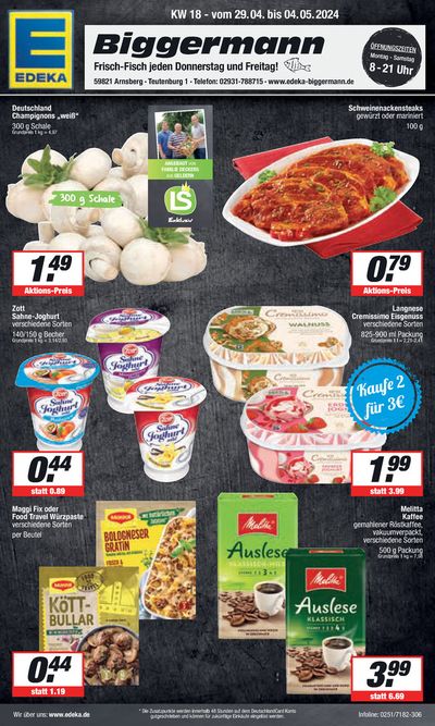 Angebote von Supermärkte in Arnsberg | Edeka flugblatt in EDEKA | 28.4.2024 - 4.5.2024