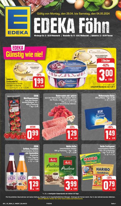 Angebote von Supermärkte in Münchberg | Edeka flugblatt in EDEKA | 28.4.2024 - 4.5.2024