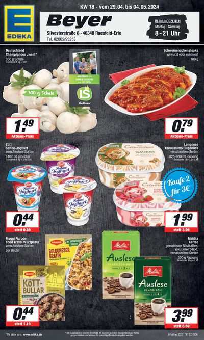 Angebote von Supermärkte in Raesfeld | Edeka flugblatt in EDEKA | 28.4.2024 - 4.5.2024