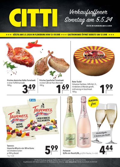 Angebote von Supermärkte in Grimmen | Sonntags-Angebote in Flensburg in CITTI Markt | 5.5.2024 - 5.5.2024