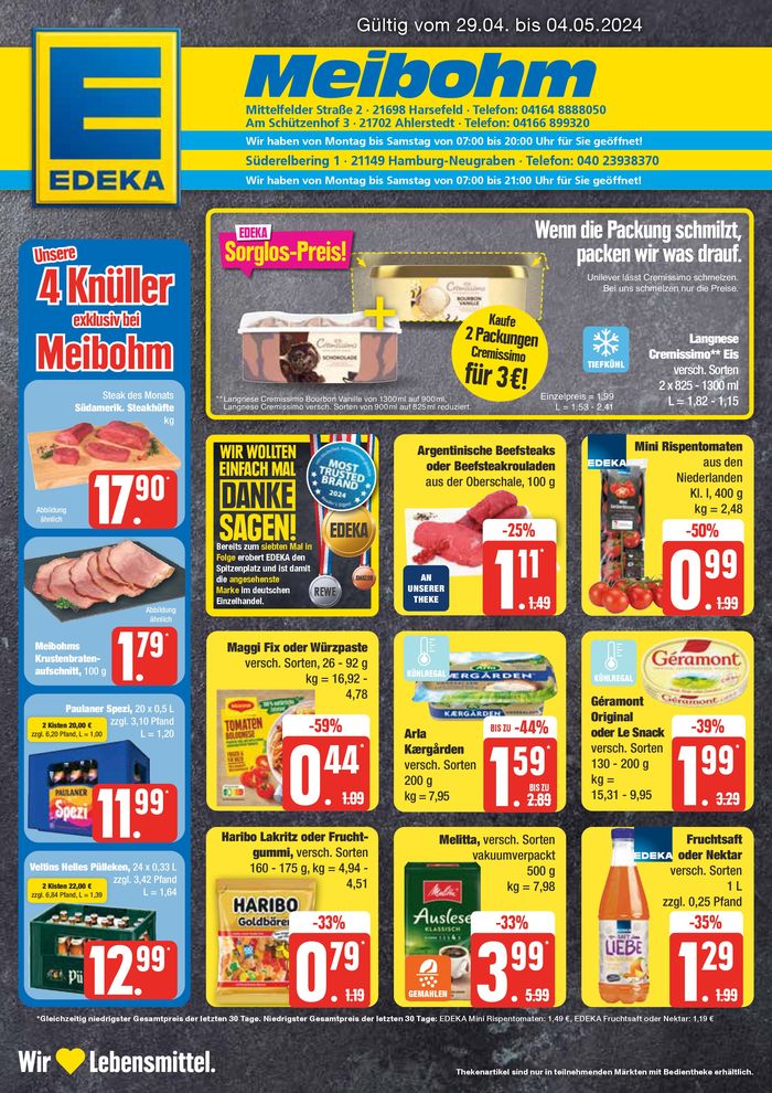 EDEKA Katalog in Flensburg | Edeka flugblatt | 28.4.2024 - 4.5.2024