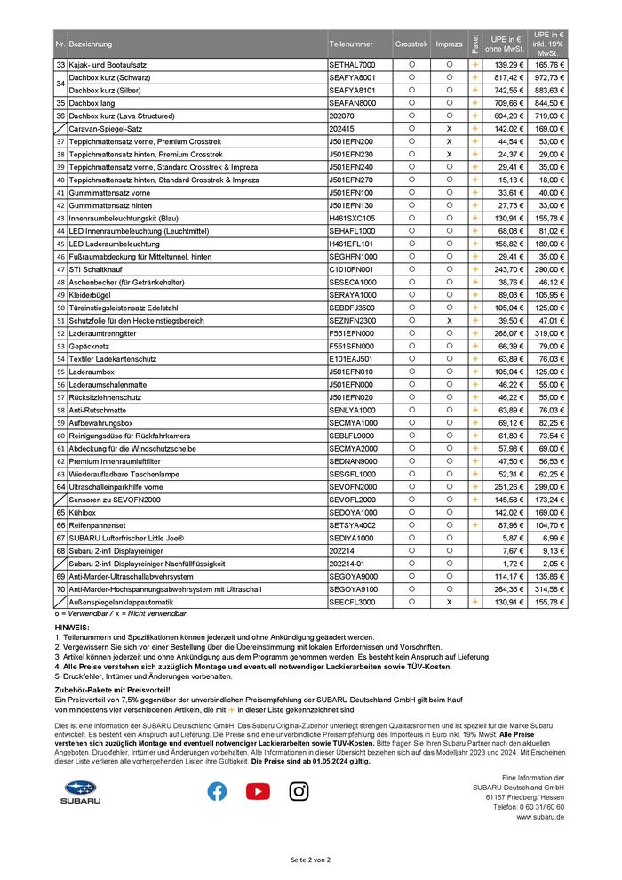 Subaru Katalog in Volkmarsen | NEU: Impreza | 3.5.2024 - 3.5.2025