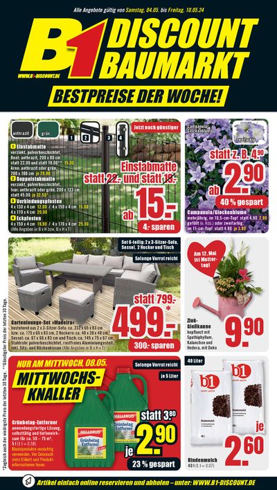 Angebote von Baumärkte und Gartencenter in Bottrop | B1 Discount Baumarkt flugblatt in B1 Discount Baumarkt | 4.5.2024 - 18.5.2024