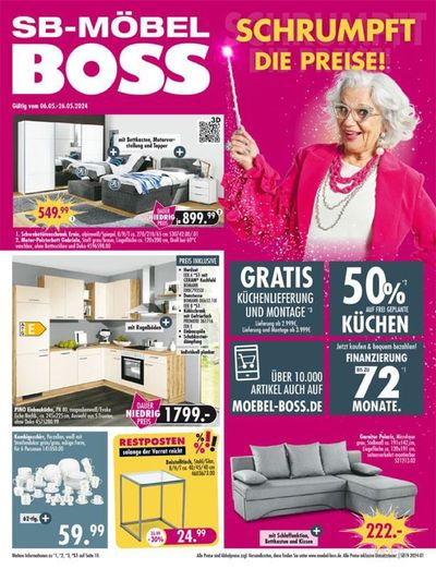 Angebote von Möbelhäuser in Halle (Saale) | SB Möbel Boss flugblatt in SB Möbel Boss | 6.5.2024 - 26.5.2024
