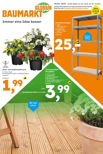 Angebote von Baumärkte und Gartencenter in Herbolzheim | Globus Baumarkt prospekt in Globus Baumarkt | 5.5.2024 - 11.5.2024