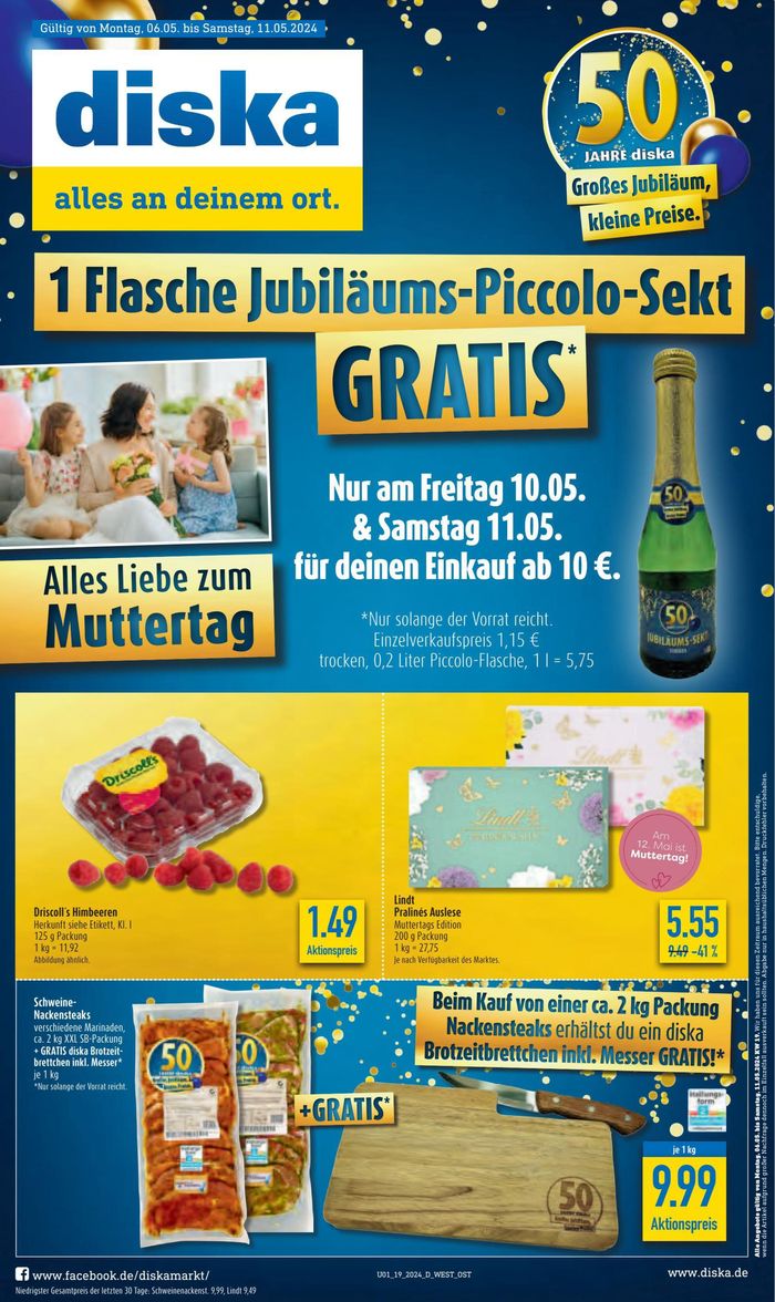 diska Katalog in Bad Colberg-Heldburg | Diska flugblatt | 6.5.2024 - 20.5.2024