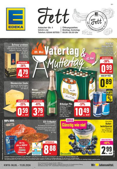 Angebote von Supermärkte in Sinzig | Edeka flugblatt in EDEKA | 5.5.2024 - 11.5.2024