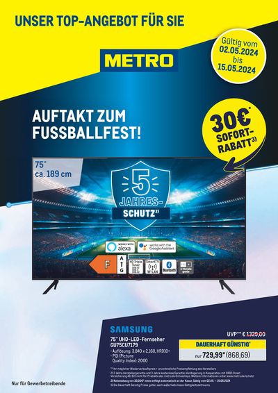 Metro Katalog in Stuttgart | Knallerartikel Samsung Fernseher | 2.5.2024 - 15.5.2024
