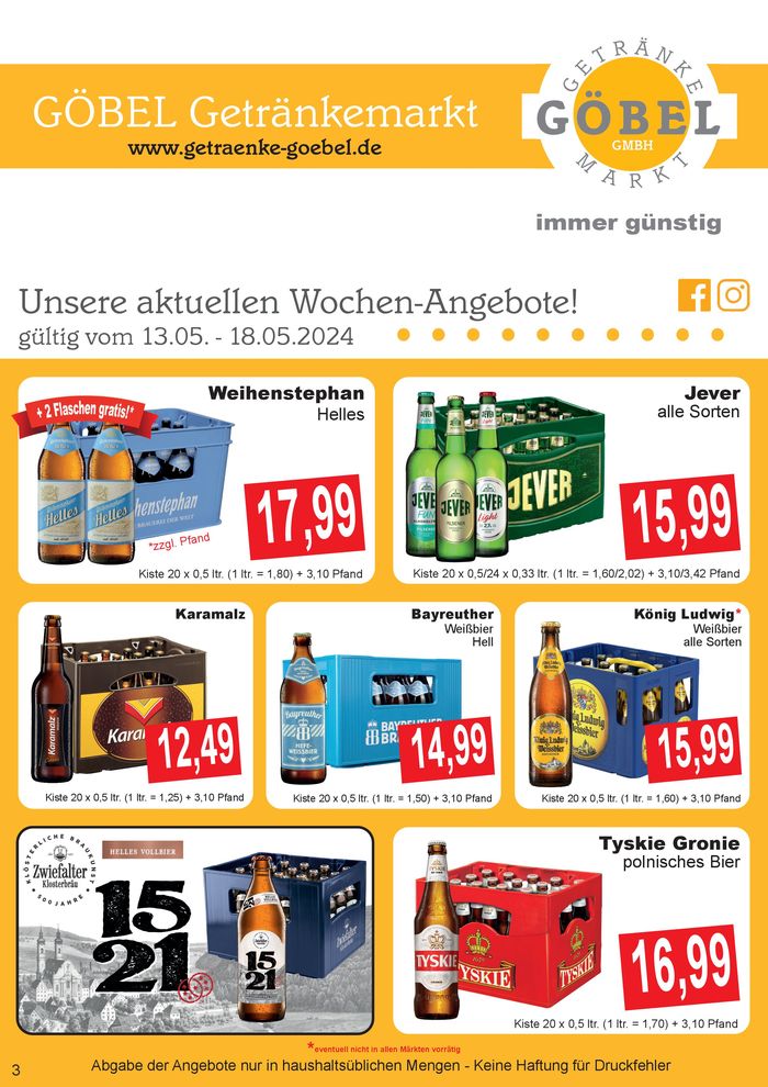 Getränke Göbel Katalog in Giengen an der Brenz | Getränke Göbel flugblatt | 12.5.2024 - 26.5.2024