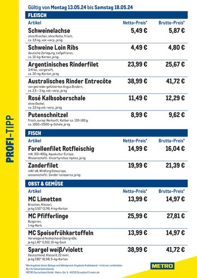 Metro Katalog in Ludwigshafen am Rhein | Profi-Tipp | 13.5.2024 - 18.5.2024