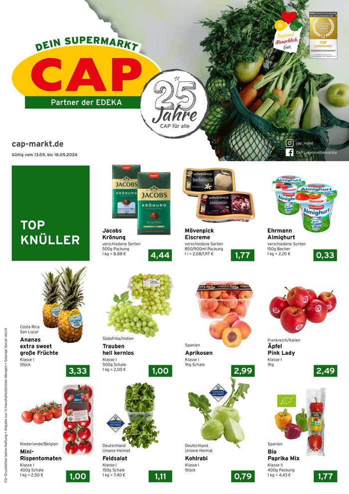 CAP Markt Katalog in Wiesbaden | Tolle Rabatte auf ausgewählte Produkte | 13.5.2024 - 18.5.2024