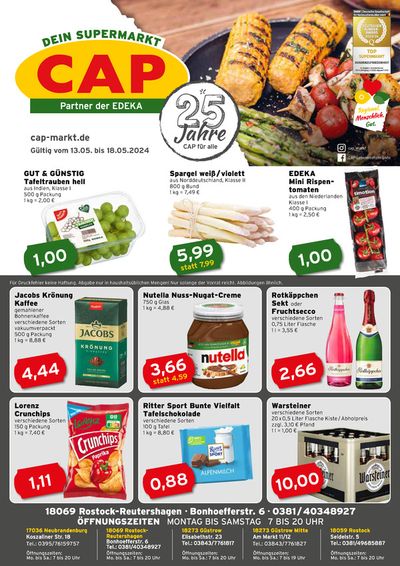 Angebote von Supermärkte in Bützow | Aktuelle Schnäppchen und Angebote in CAP Markt | 13.5.2024 - 18.5.2024