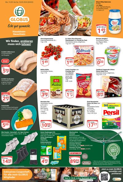 Angebote von Supermärkte in Rüsselsheim | Top-Angebote für Sparfüchse in Globus | 13.5.2024 - 18.5.2024