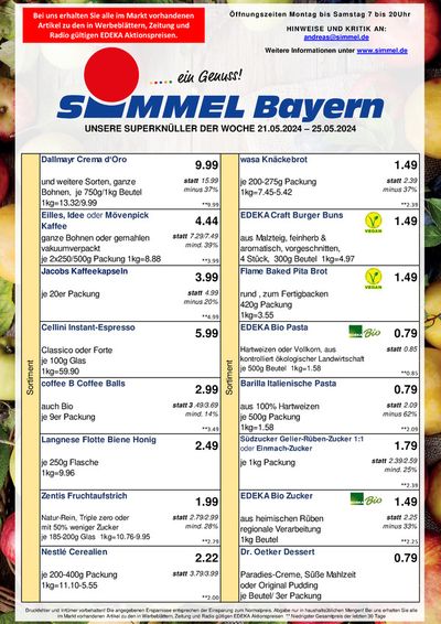 Angebote von Supermärkte in Klingenthal | Simmel flugblatt in Simmel | 21.5.2024 - 25.5.2024