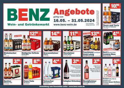 Angebote von Supermärkte in Esslingen am Neckar | Benz Angebote in Benz Getränke | 17.5.2024 - 31.5.2024