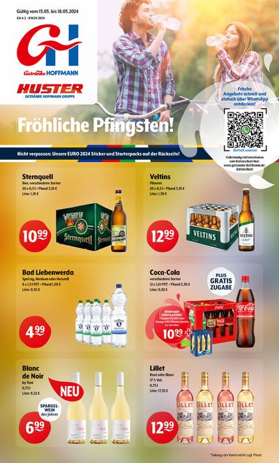 Angebote von Supermärkte in Pegau |  Fröhliche Pfingsten! in Getränke Huster | 17.5.2024 - 18.5.2024