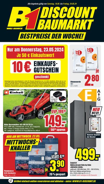 Angebote von Baumärkte und Gartencenter in Hagen | B1 Discount Baumarkt flugblatt in B1 Discount Baumarkt | 18.5.2024 - 1.6.2024