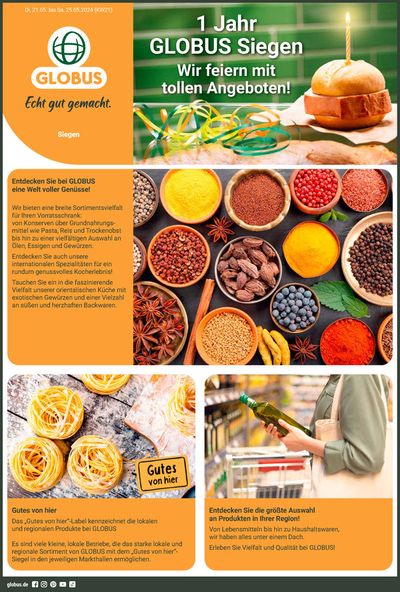 Angebote von Supermärkte in Herne | Unsere besten Angebote für Sie in Globus | 20.5.2024 - 25.5.2024