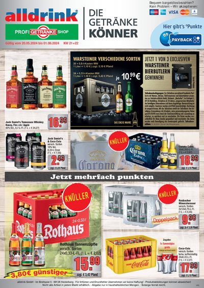 Angebote von Supermärkte in Brühl (Rhein-Neckar-Kreis) | Tolles Angebot für Schnäppchenjäger in Profi Getränke | 19.5.2024 - 1.6.2024