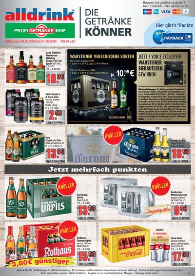 Angebote von Supermärkte in Brühl (Rhein-Neckar-Kreis) | Exklusive Deals und Schnäppchen in Profi Getränke | 19.5.2024 - 1.6.2024