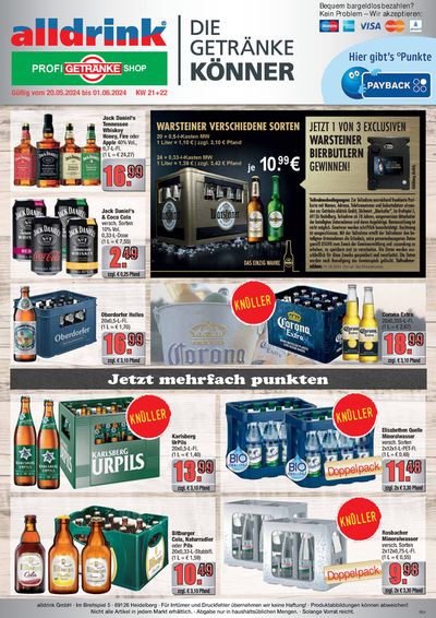 Angebote von Supermärkte in Brühl (Rhein-Neckar-Kreis) | Tolles Angebot für alle Kunden in Profi Getränke | 19.5.2024 - 1.6.2024