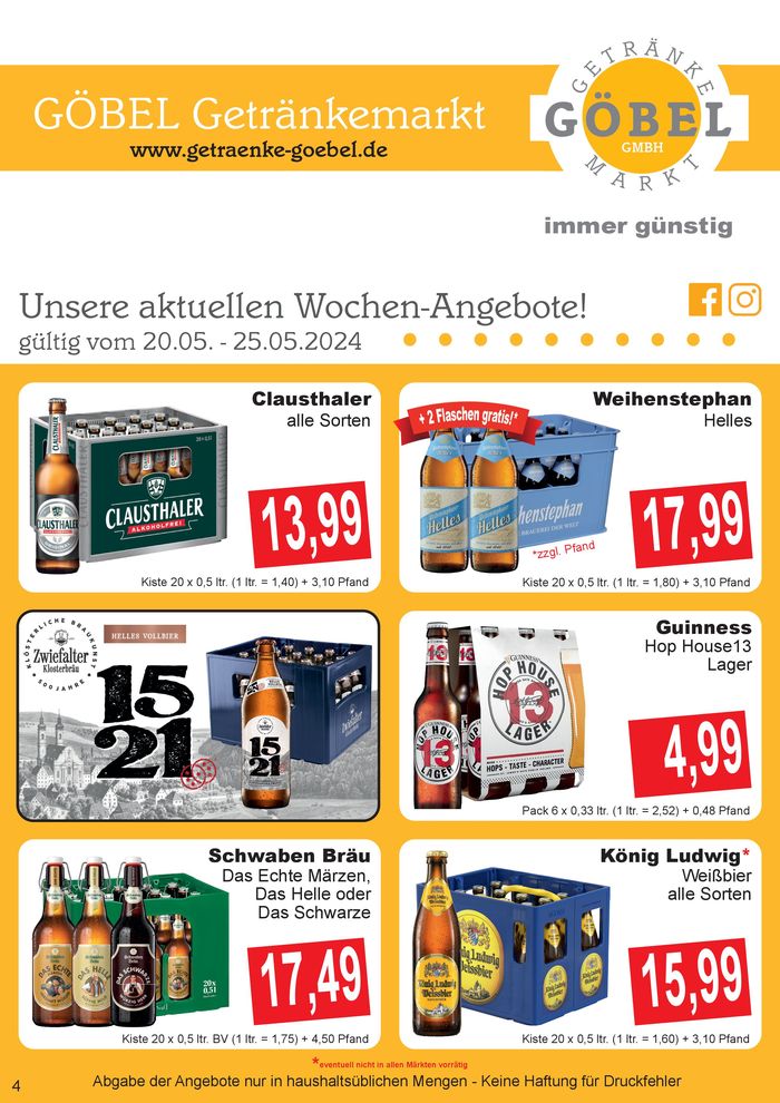 Getränke Göbel Katalog in Stuttgart | Angebote für Schnäppchenjäger | 19.5.2024 - 2.6.2024