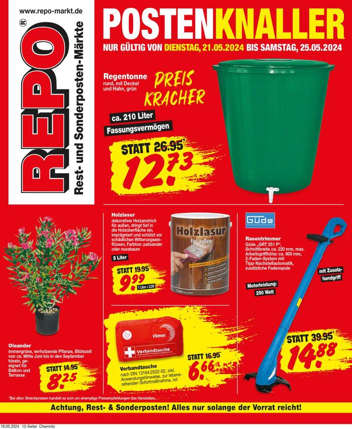 Repo Markt Katalog in Chemnitz | Unsere besten Schnäppchen | 19.5.2024 - 2.6.2024
