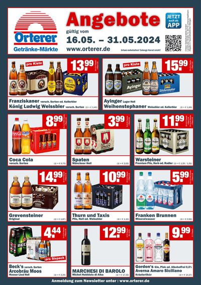 Angebote von Supermärkte in Haar | Orterer Angebote in Orterer Getränkemarkt | 20.5.2024 - 31.5.2024