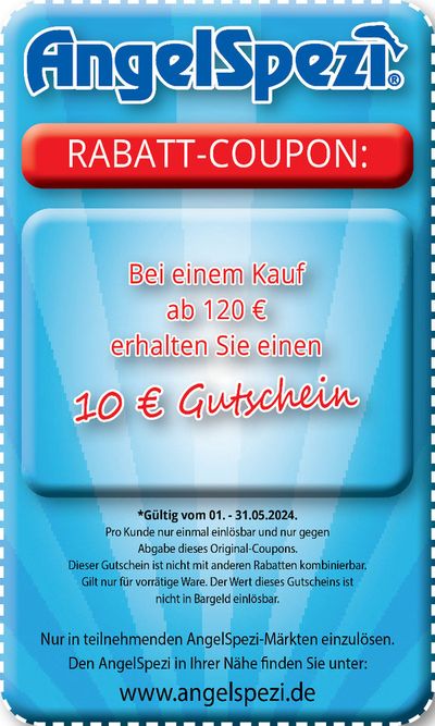 Angebote von Sportgeschäfte in Bergisch Gladbach | Rabatt-Coupon in Angel Spezi | 20.5.2024 - 31.5.2024