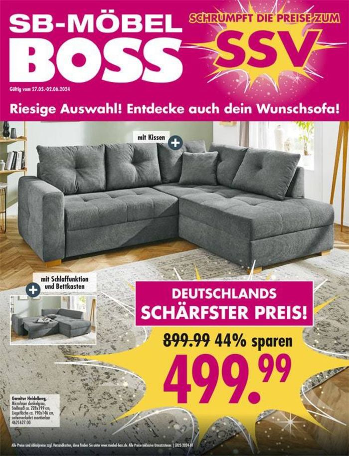 SB Möbel Boss Katalog in Offenbach am Main | Große Auswahl an Angeboten | 27.5.2024 - 2.6.2024
