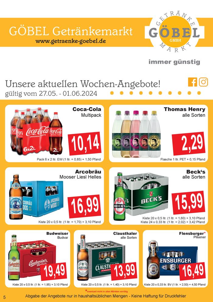 Getränke Göbel Katalog in Fellbach | Sonderangebote für Sie | 26.5.2024 - 9.6.2024