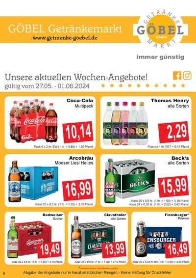 Getränke Göbel Katalog in Memmingen | Sonderangebote für Sie | 26.5.2024 - 9.6.2024