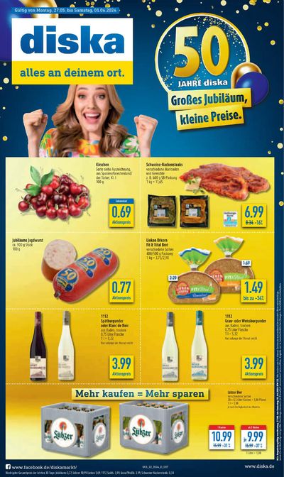 Angebote von Supermärkte in Delitzsch | Diska flugblatt in diska | 27.5.2024 - 10.6.2024