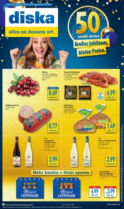 Angebote von Supermärkte in Delitzsch | Angebote für Schnäppchenjäger in diska | 27.5.2024 - 10.6.2024