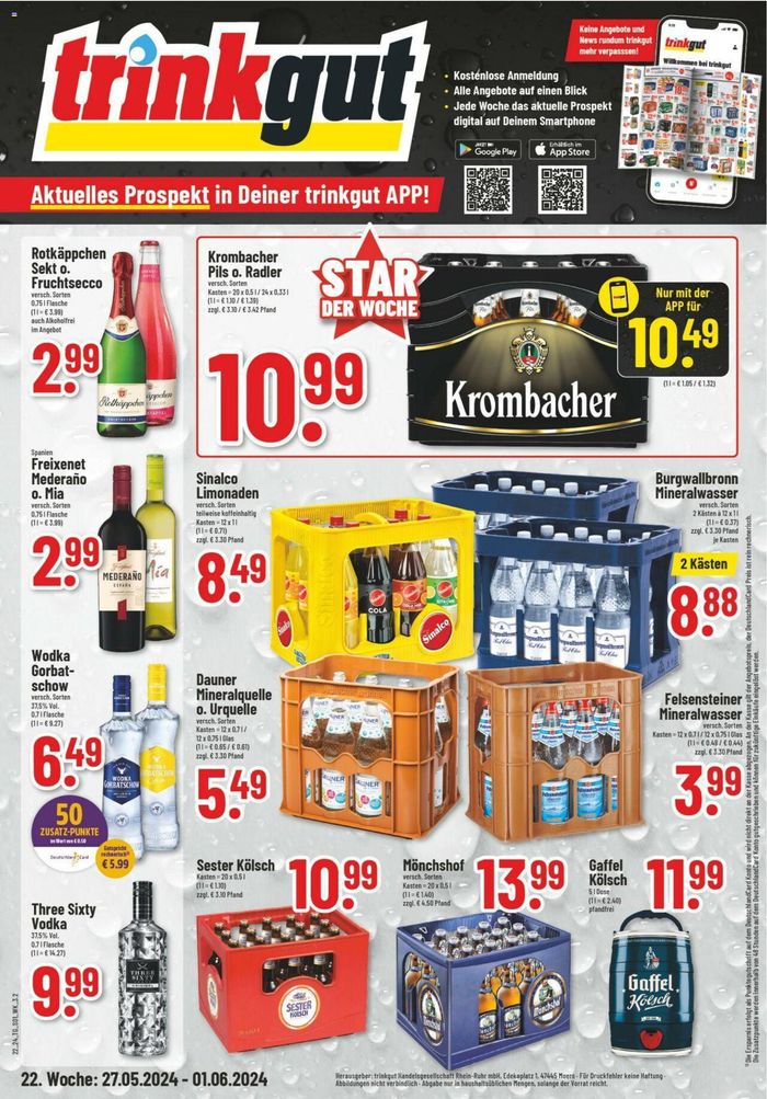 trinkgut Katalog in Rüsselsheim | trinkgut Angebote | 27.5.2024 - 1.6.2024