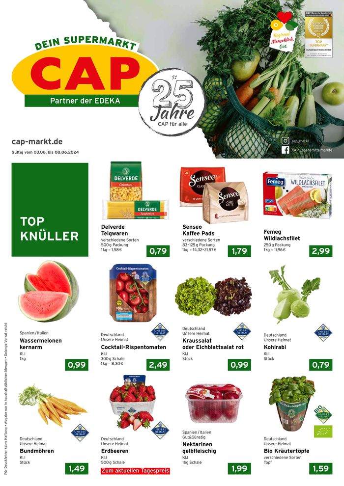 CAP Markt Katalog in Karlsruhe | Tolle Rabatte auf ausgewählte Produkte | 3.6.2024 - 8.6.2024