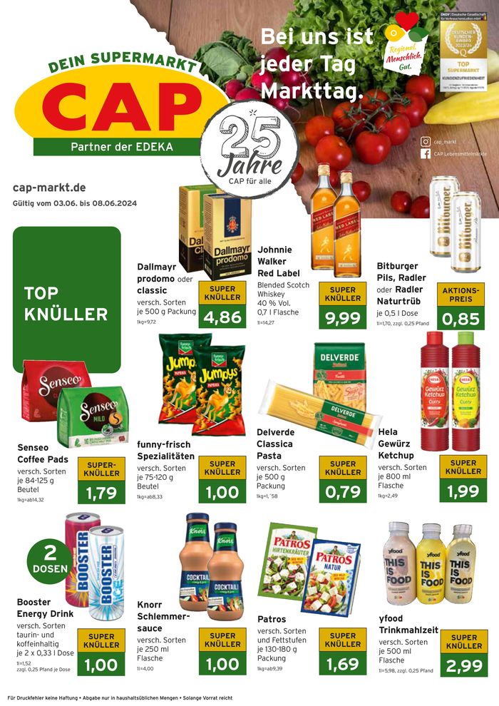 CAP Markt Katalog in Bergisch Gladbach | Tolles Angebot für alle Kunden | 3.6.2024 - 8.6.2024