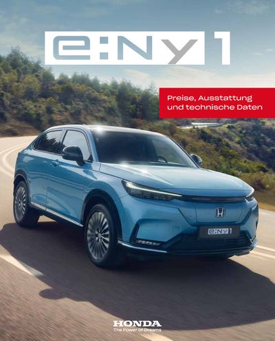 Honda Katalog | Honda e:Ny1 PREISE, AUSSTATTUNG, TECHNISCHE DATEN | 1.6.2024 - 1.6.2025