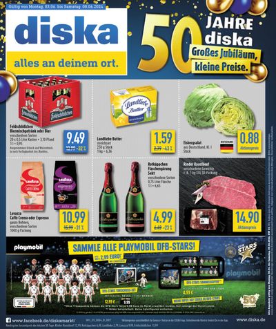 Angebote von Supermärkte in Erfurt | Diska flugblatt in diska | 3.6.2024 - 17.6.2024