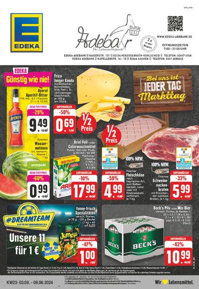 Angebote von Supermärkte in Aachen | Top-Deals und Rabatte in EDEKA | 2.6.2024 - 8.6.2024