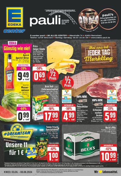 Angebote von Supermärkte in Remscheid | Aktuelle Sonderaktionen in EDEKA | 2.6.2024 - 8.6.2024