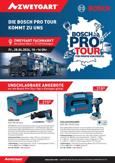 Angebote von Baumärkte und Gartencenter in Bonn | Die Bosch Pro Tour Kommt Zu Uns in Zweygart | 25.6.2024 - 28.6.2024